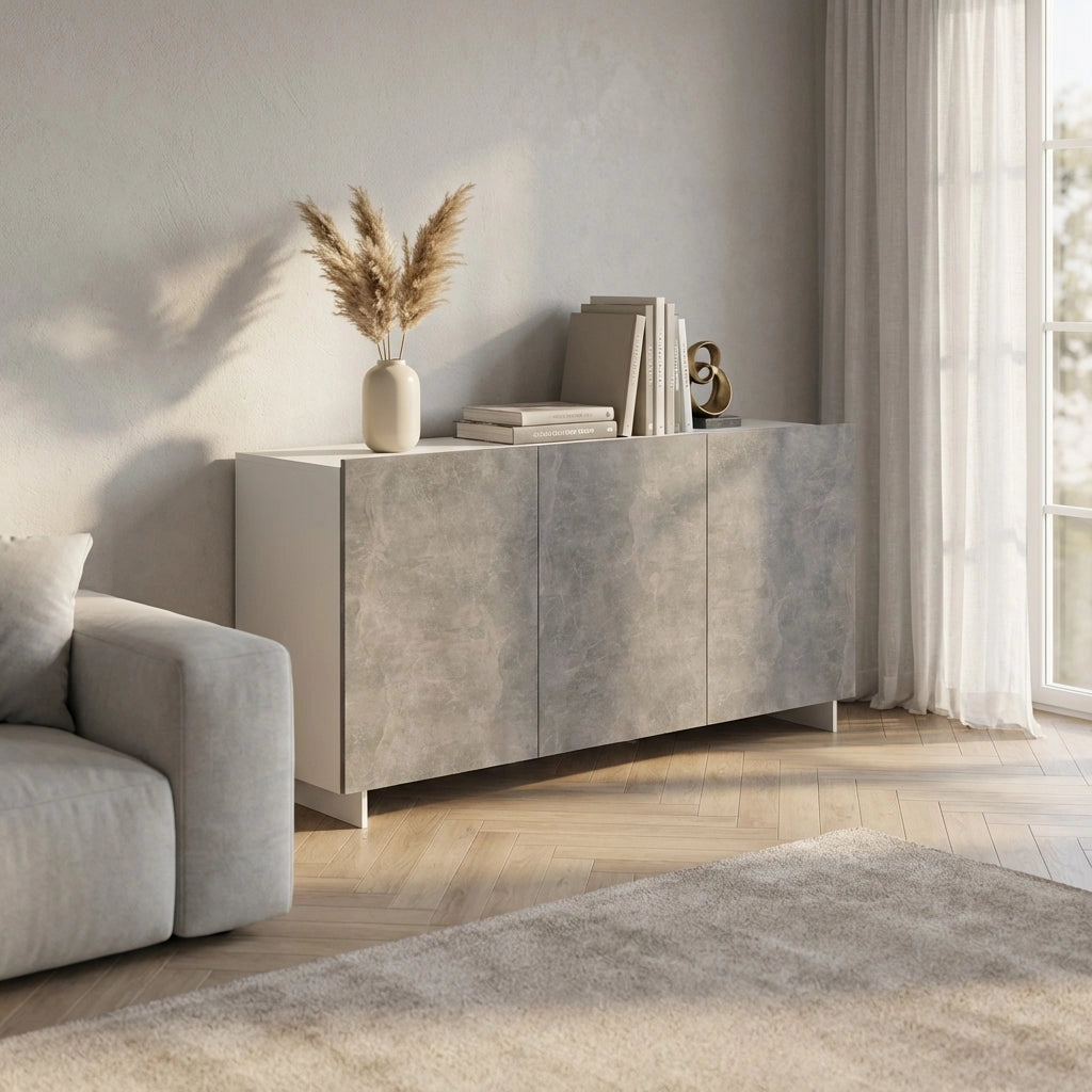 Madia Moderna 3 ante in Legno Composito cm 150x40x76 - ABEL