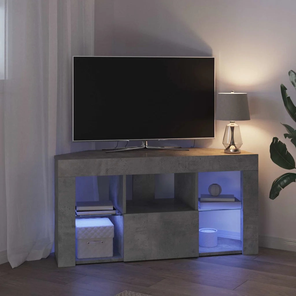 Mobile TV LED Angolare Grigio cemento 100 x 40 x 50 cm 889798