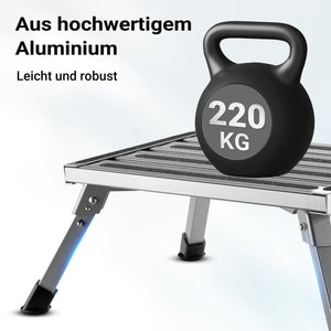 Scalino camper pieghevole in alluminio fino a 220 kg, antiscivolo, Scaletta per roulotte