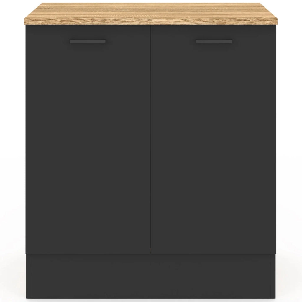 IDMarket - Base cucina 80 cm STIL Mobile a 2 ante in legno e nero