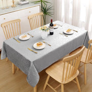 Tovaglie da tavolo Rectangular 130 x 220 cm - Tovaglia in poliestere Jacquard - Resistente al grasso e facile da pulire - Grigio