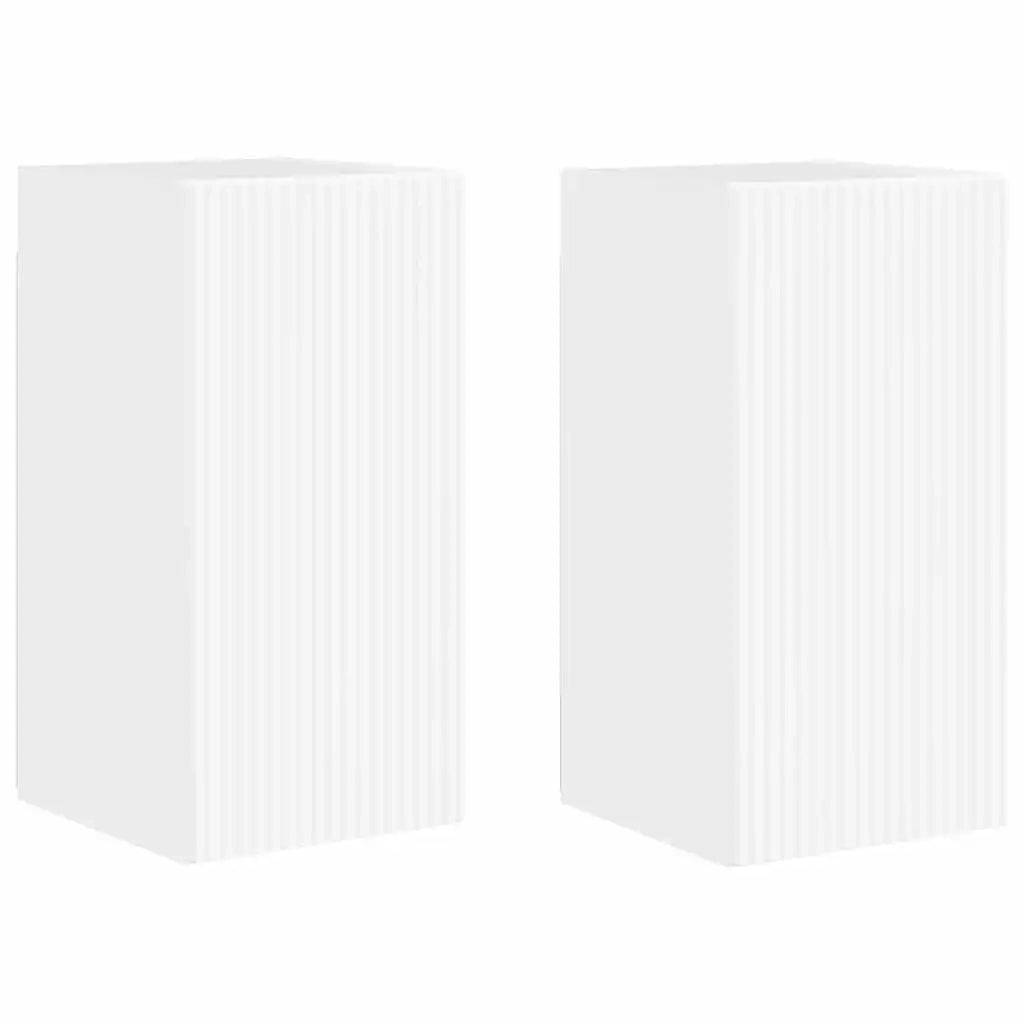 Mobile TV da parete 2 pz-Set di 2 Mobile TV a Muro-Credenza TV Bianco Lucido 30 x 31 x 60 cm