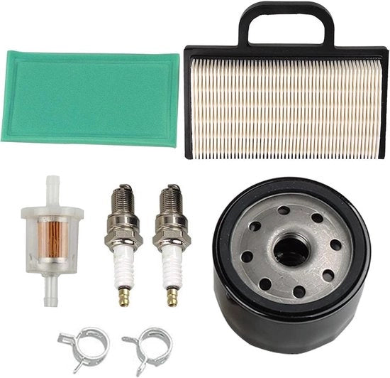 Filtro dell'aria 691035 Filtro del combustibile 696854 Filtro dell'olio Accendispiaggia compatibile con Briggs & Stratton Intek Extended Life Series V-Twin 18-26 HP Motocutrice