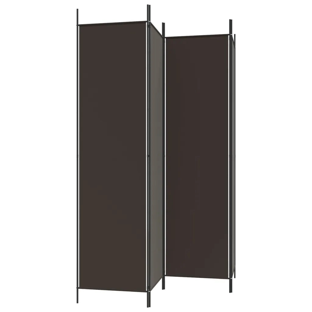 Divisorio a 4 Pannelli Marrone 200x200 cm in Tessuto 350183