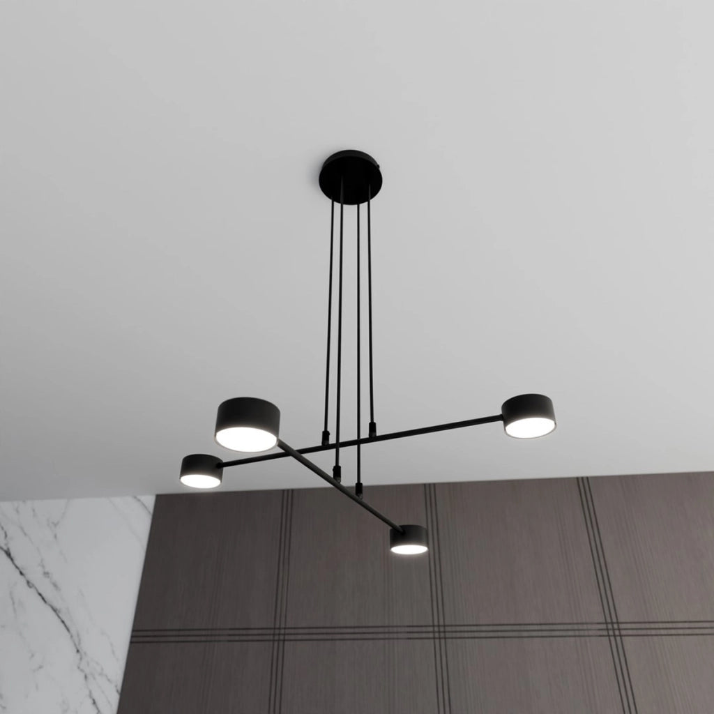 Lampada a sospensione Modus in acciaio nero opaco