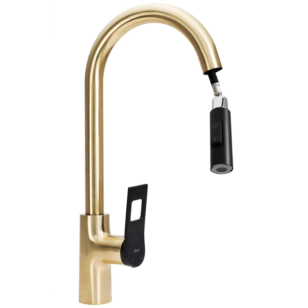 Rubinetto Da Cucina Rea Soul Gold Black