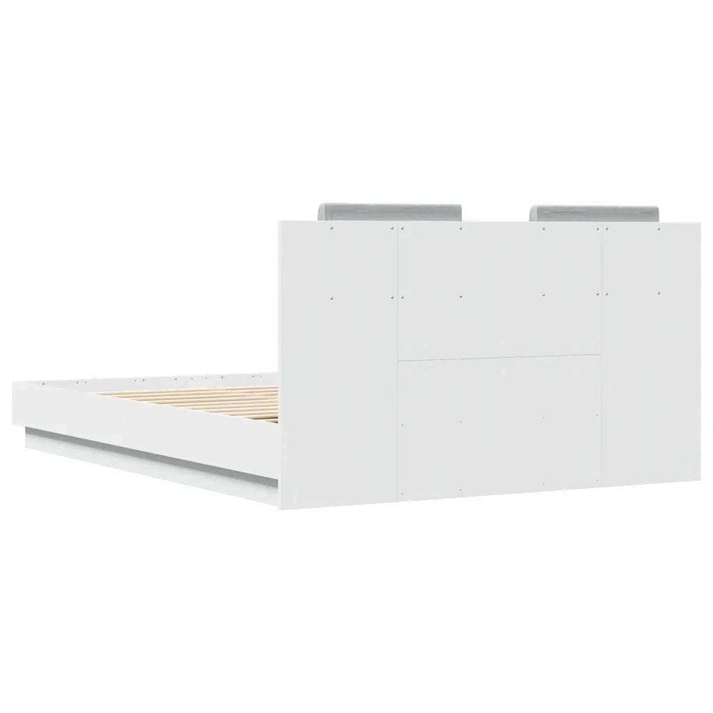 Giroletto con Testiera Bianco 140x200 cm in Legno Multistrato
