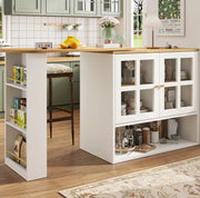 Mobile bar girevole e allungabile 138-204 cm bianco