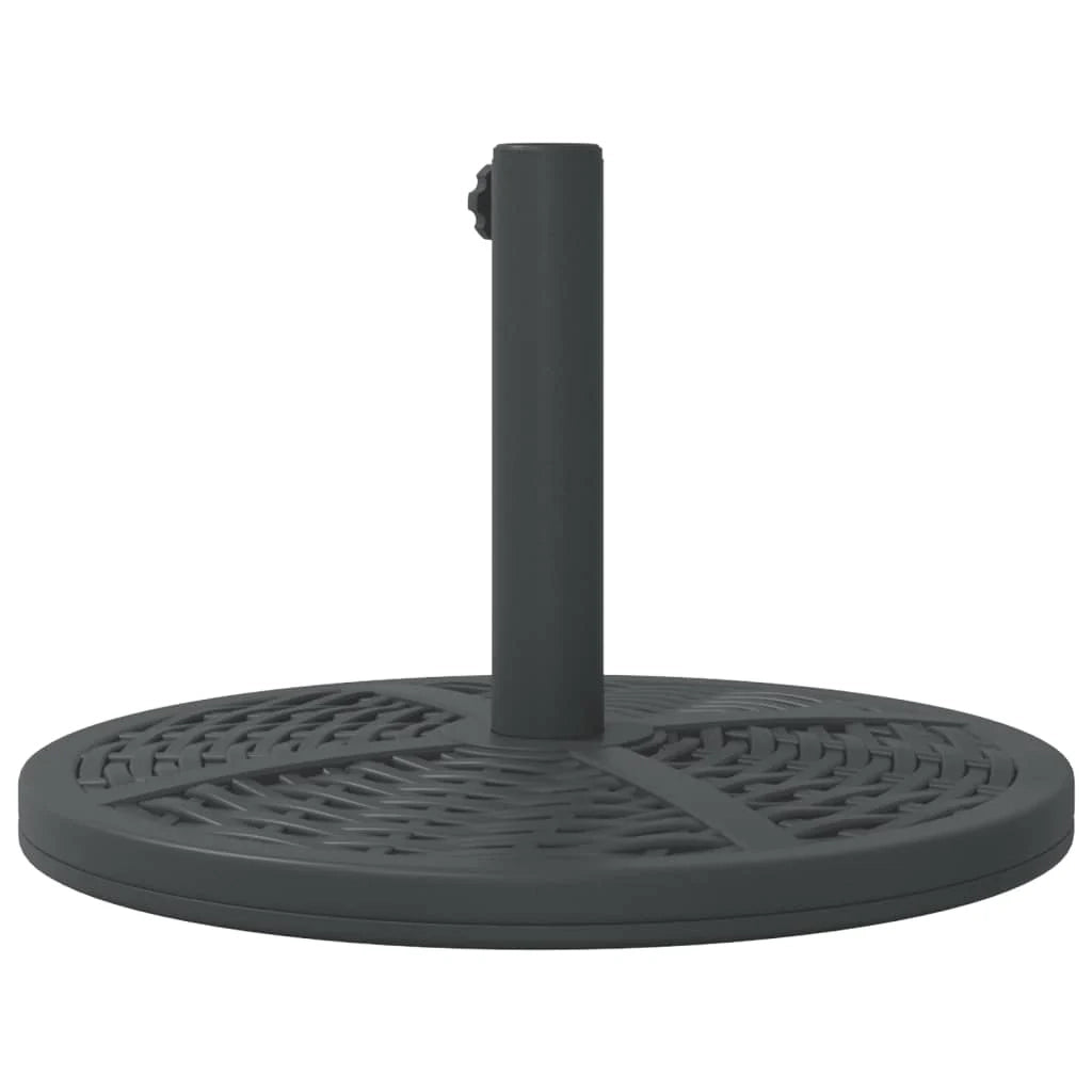Base per ombrellone rotonda 45 x 30,5 cm stabile ed elegante per pali Ø38/48 mm plastica nera 02_0056653