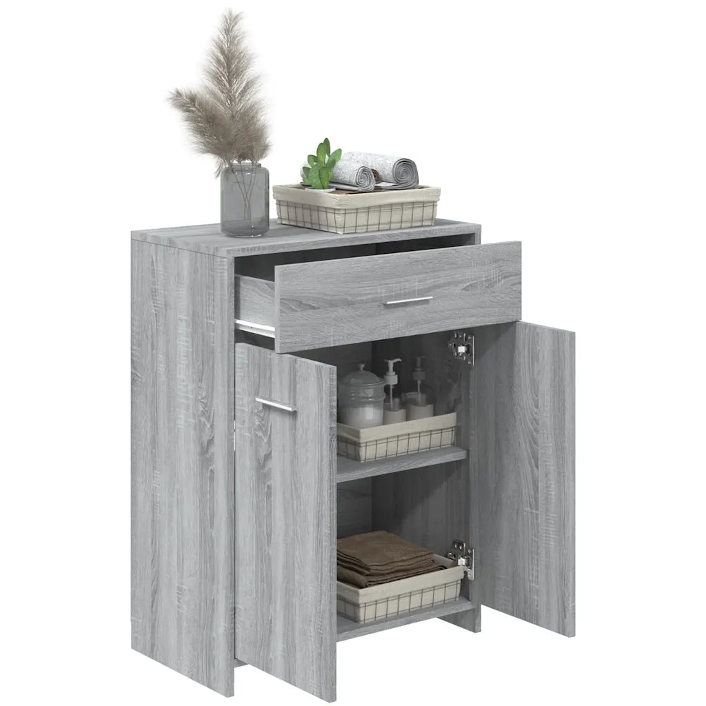 Armadietto Bagno Grigio Sonoma 60x33x80 cm in Legno tecnico 815664