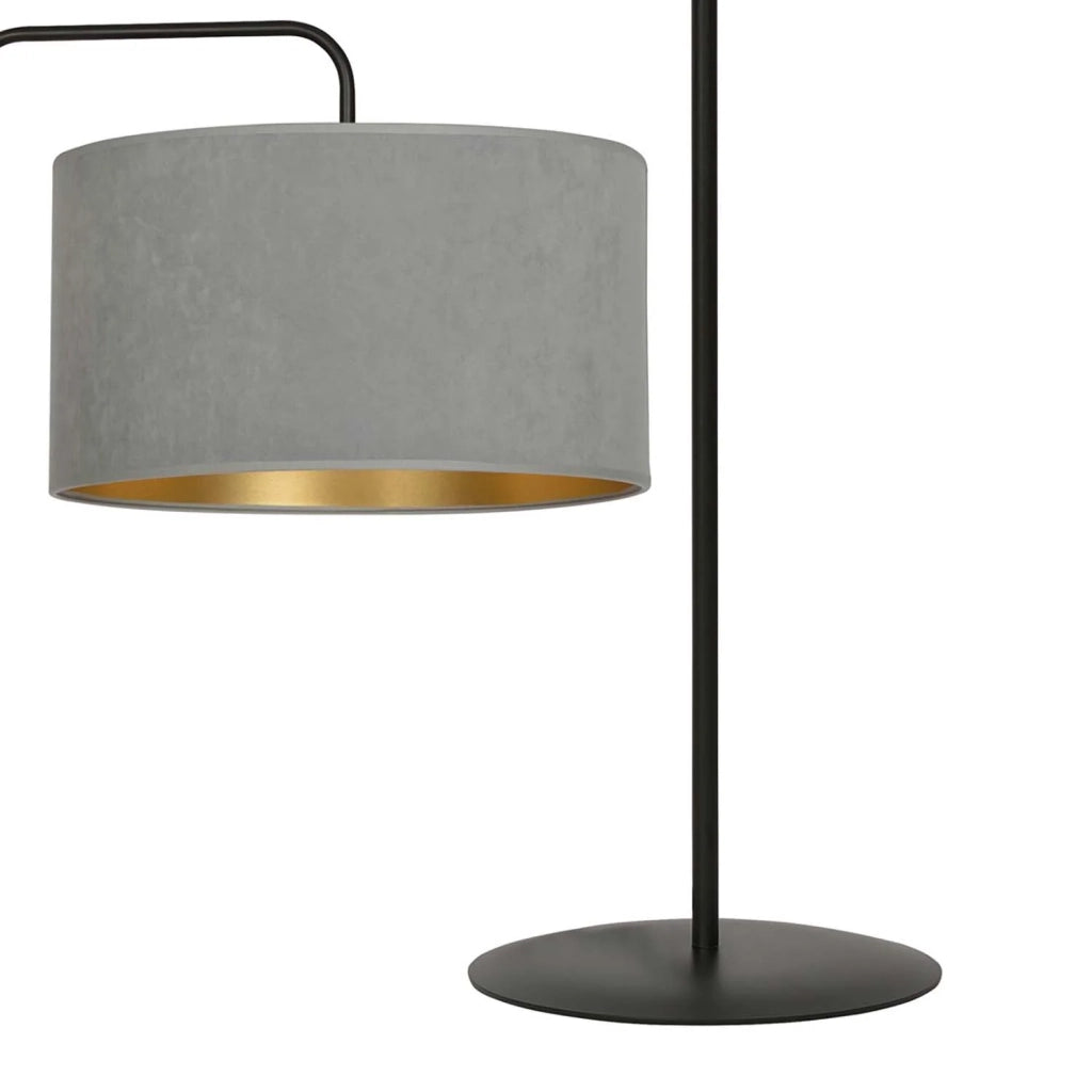 Piantana Contemporaneo Ganesha Acciaio Nero Grigio 1 Luce E27 Ip20
