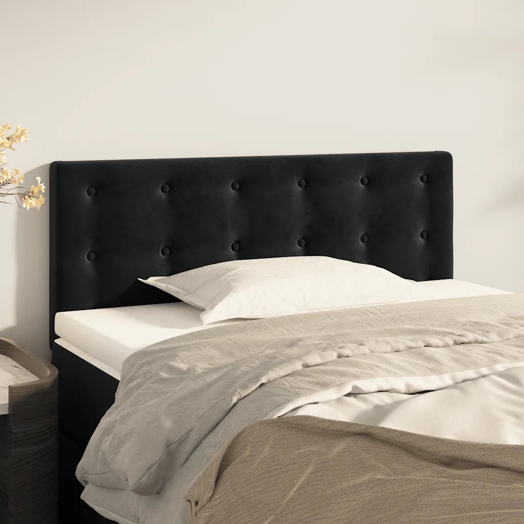 Testiera-Testata-Testiera Decorativa Nera 100x5x78/88 cm in Velluto 551737