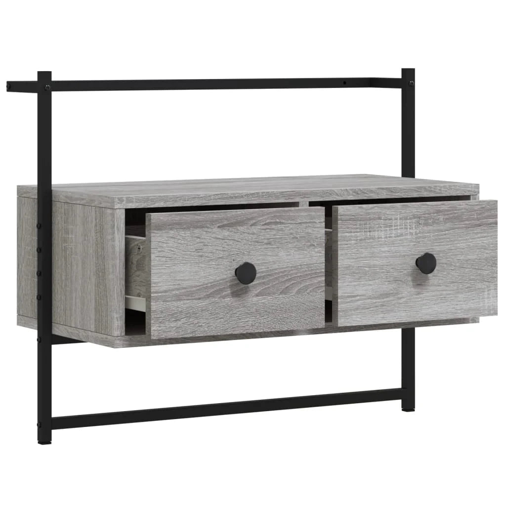 Mobile TV multimediale mensola TV credenza TV sala da pranzo soggiorno camera da letto montaggio a parete legno Sonoma 60,5 x 30 x 51 cm grigio 02_0028190