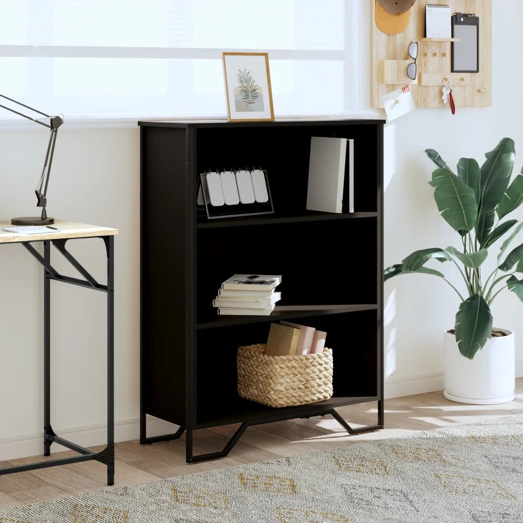 Libreria Nera 80x31x106 cm in Legno Multistrato 848624