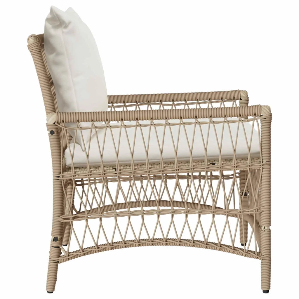 Sedia da Giardino | Sedie da Esterno con cuscino Beige 73 x 61 x 77 cm polyrattan