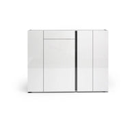 Mobile Portascarpe Aureliano, Scarpiera 14 Ripiani Made in Italy, 149x33x115h cm Bianco Lucido