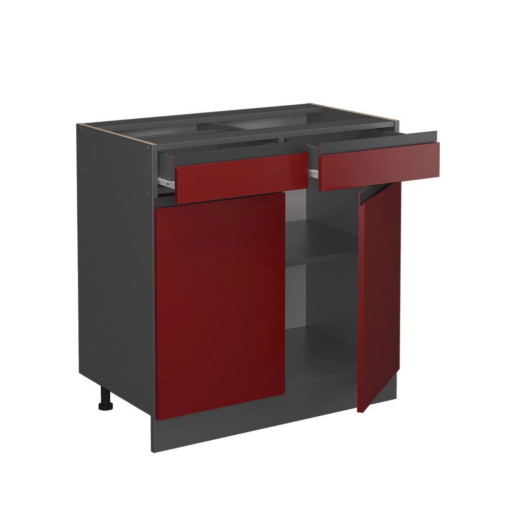 Vicco Mobiletto base per cucina Rosso 80 cm PL Marmo