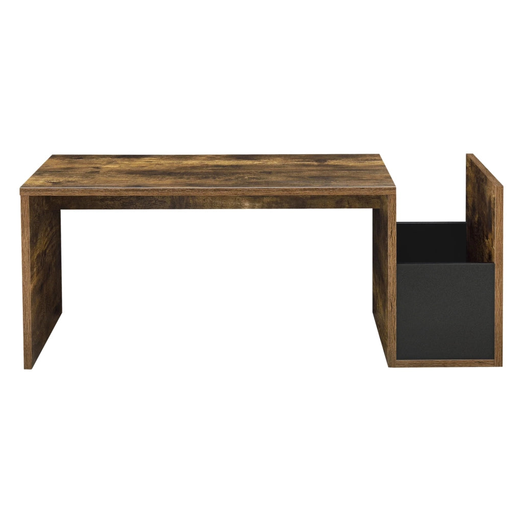 Tavolino da salotto elegante con vano contenitore 90 cm marrone/nero 03_0006167