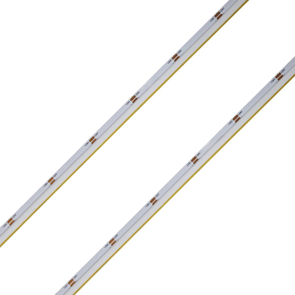 Striscia Led COB Illuminazione Laterale 24V 10W/M 100lm/W CRI Ra>93 Angolo 180 Dimmerabile IP20 Sezione Taglio 33.3mm Bianco Caldo 3000K MS12683