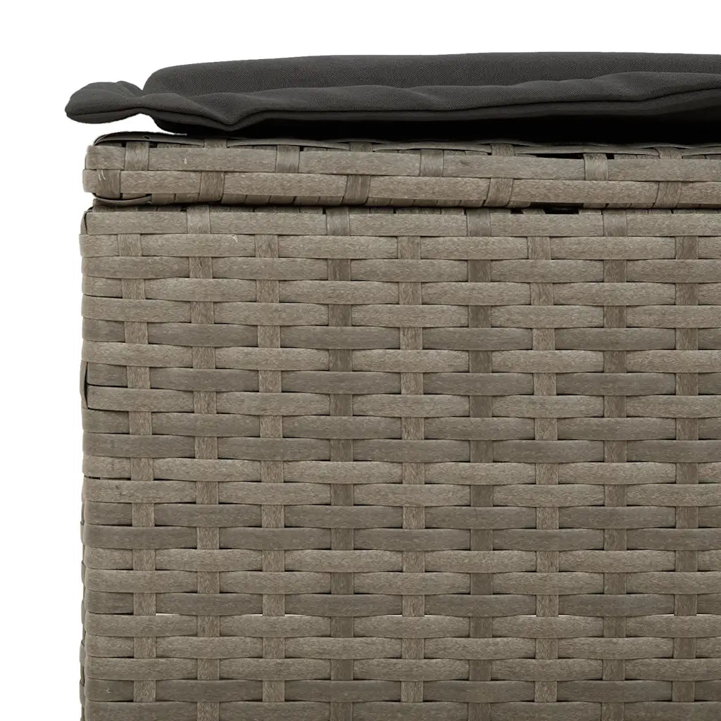 Set Divani da Giardino 3 pz | Set Salotto da Giardino con Cuscini Grigio in Polyrattan