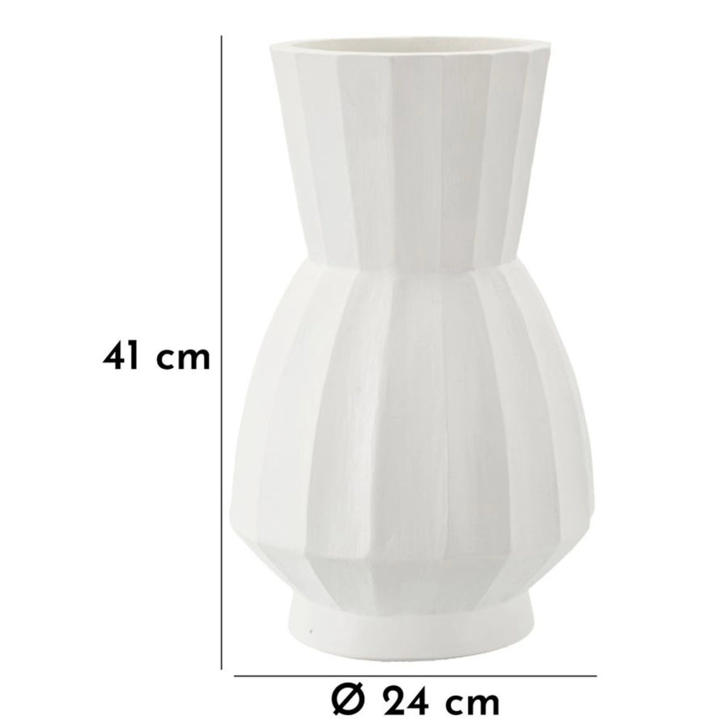 Vaso Decorativo VKH827, Bianco, Poliresina, 24x24x41 cm
