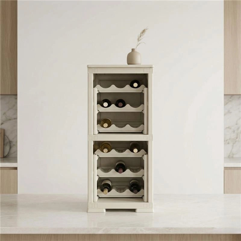 SCAFFALE PORTABOTTIGLIE 18 BOTTIGLIE ANGORA 40X42,5X85,5 CM – CANTINETTA A VISTA SALVASPAZIO PER CUCINA E ZONA LIVING