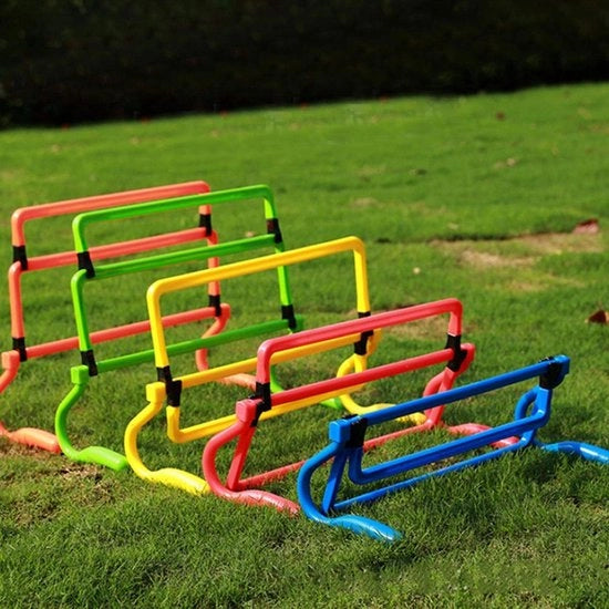 Agilità ostacoli - 5 pezzi - Altezza regolabile - Allenamento di agilità - Materiale PVC - Disegno pieghevole - Migliora le abilità - Ostacoli di agilità