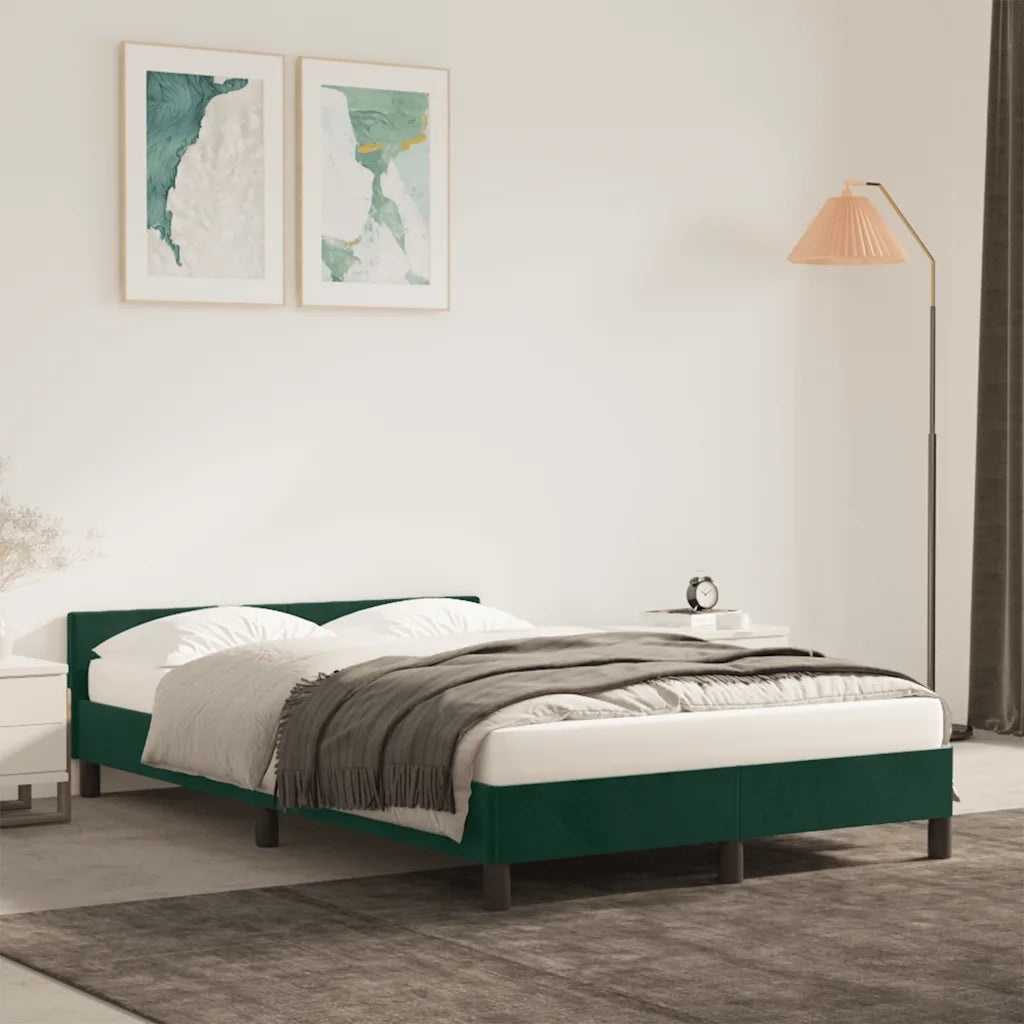 Giroletto senza Materasso Verde Scuro 120x190 cm Velluto 379550