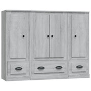 Credenze 3 pz | Madia | Buffet da pranzo | Armadio da pranzo Grigio Sonoma in Legno Multistrato