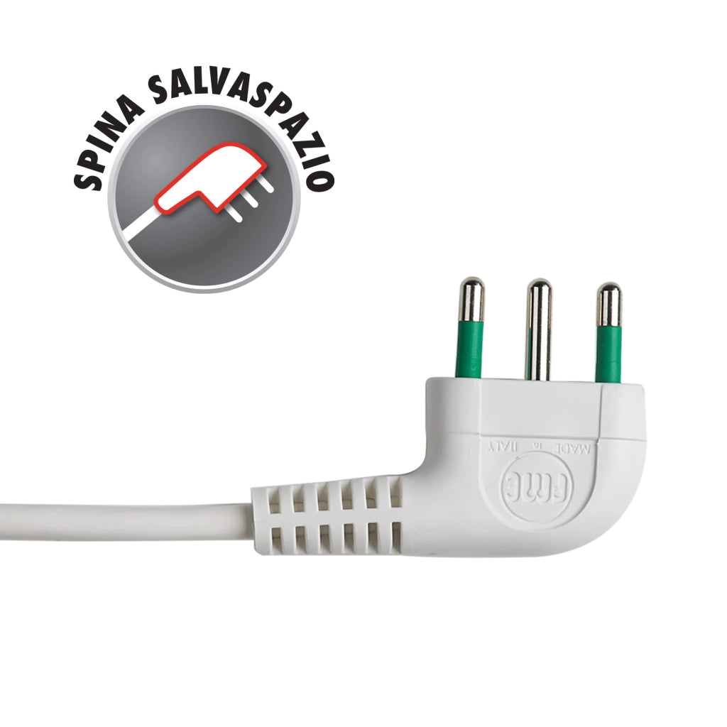 Multipresa con Interruttore 3 Uscite Spina 2P+T 16A Fanton Bianca