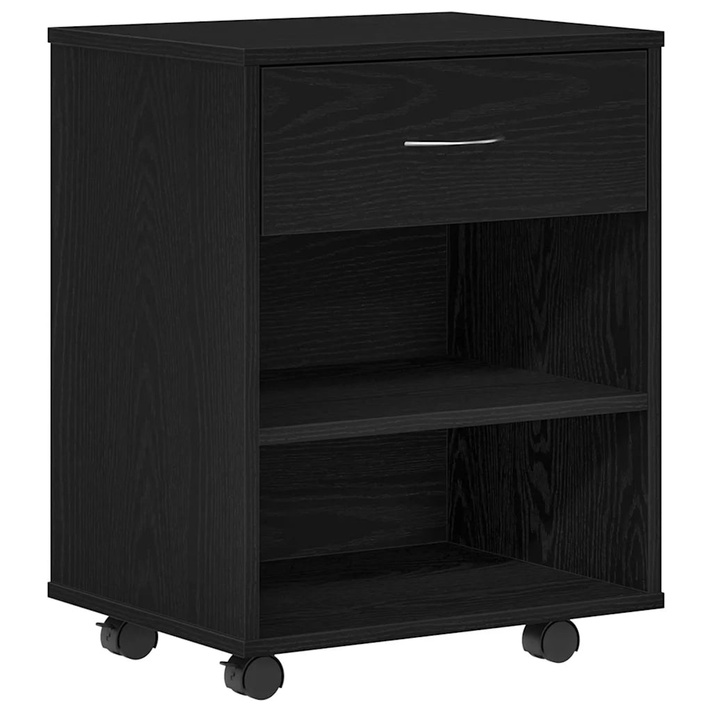 Armadio con ruota Rovere Nero 46 x 36 x 59 cm Legno multistrato 862673