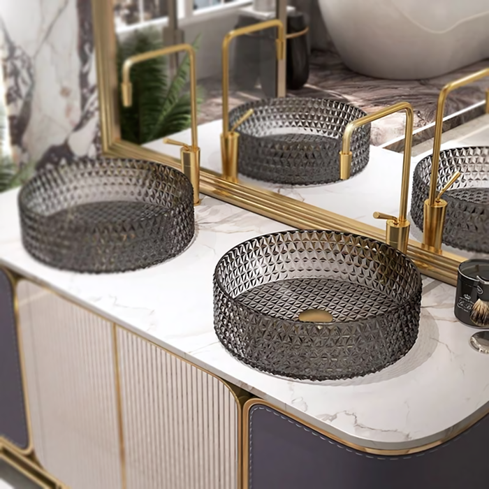 Lavabo Da Appoggio Rea Cristal Grey 39