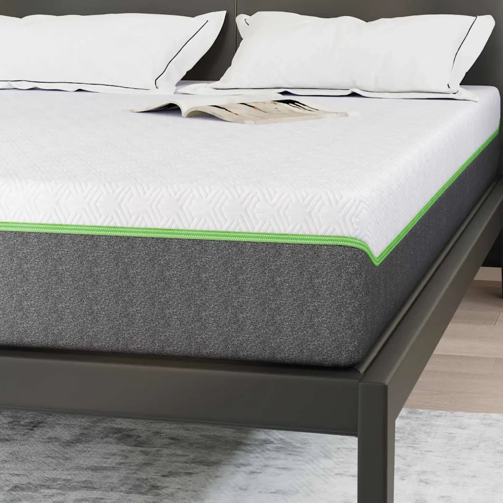 Materasso Bianco e Grigio 140 x 200 cm Tessuto Jacquard