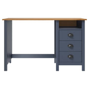 Scrivania | Tavolo da Ufficio Hill 3 Cassetti Grigia 120x50x74 cm Massello di Pino