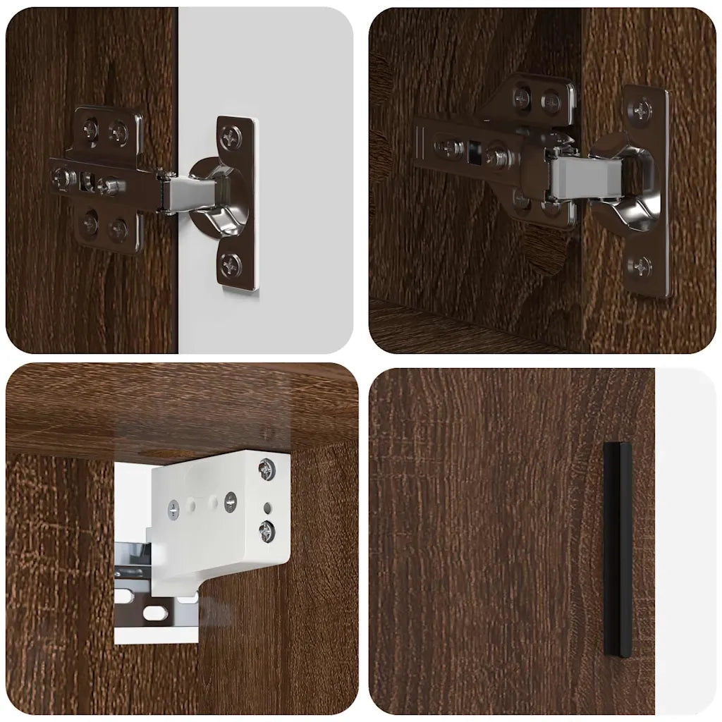 Set di mobili per il bagno con porta 2 pcs Rovere Marrone 3392940
