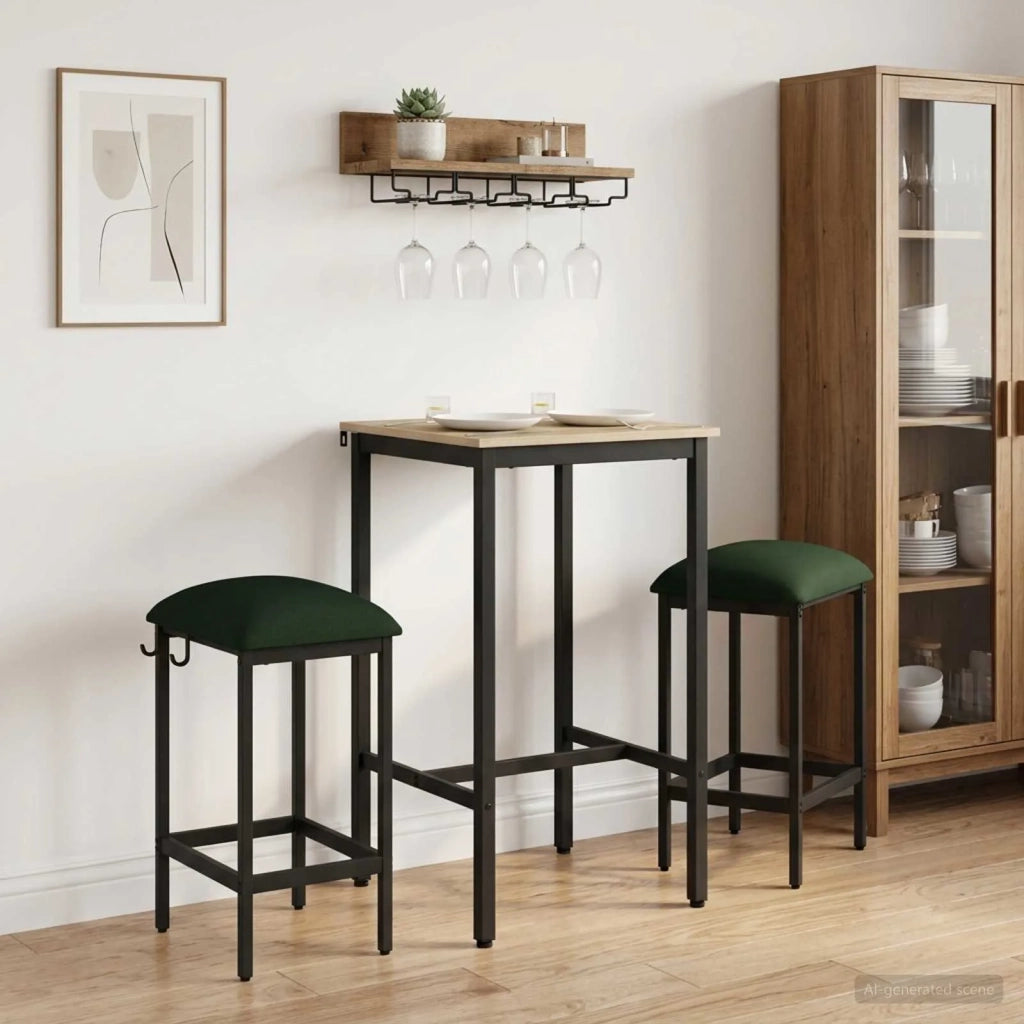 Sgabello da bar 2 pcs Verde Scuro 40 x 32 x 64 cm 8006164