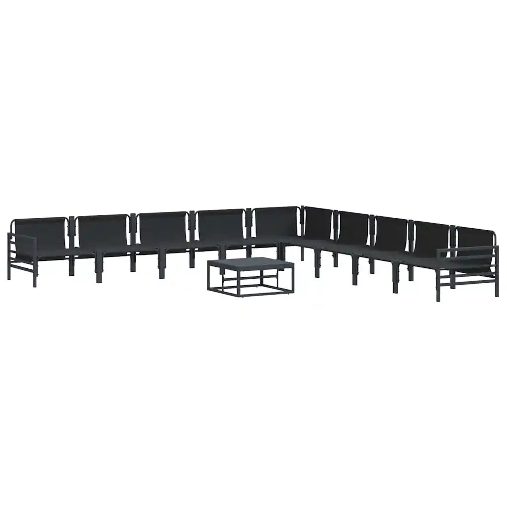 vidaXL Set Divano da Giardino 10 pcs Antracite Acciaio