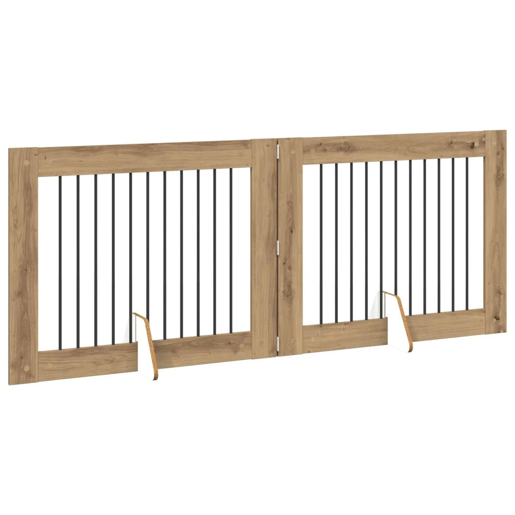 Cancello per cani con supporti 2 pcs Rovere Artigianale 892060