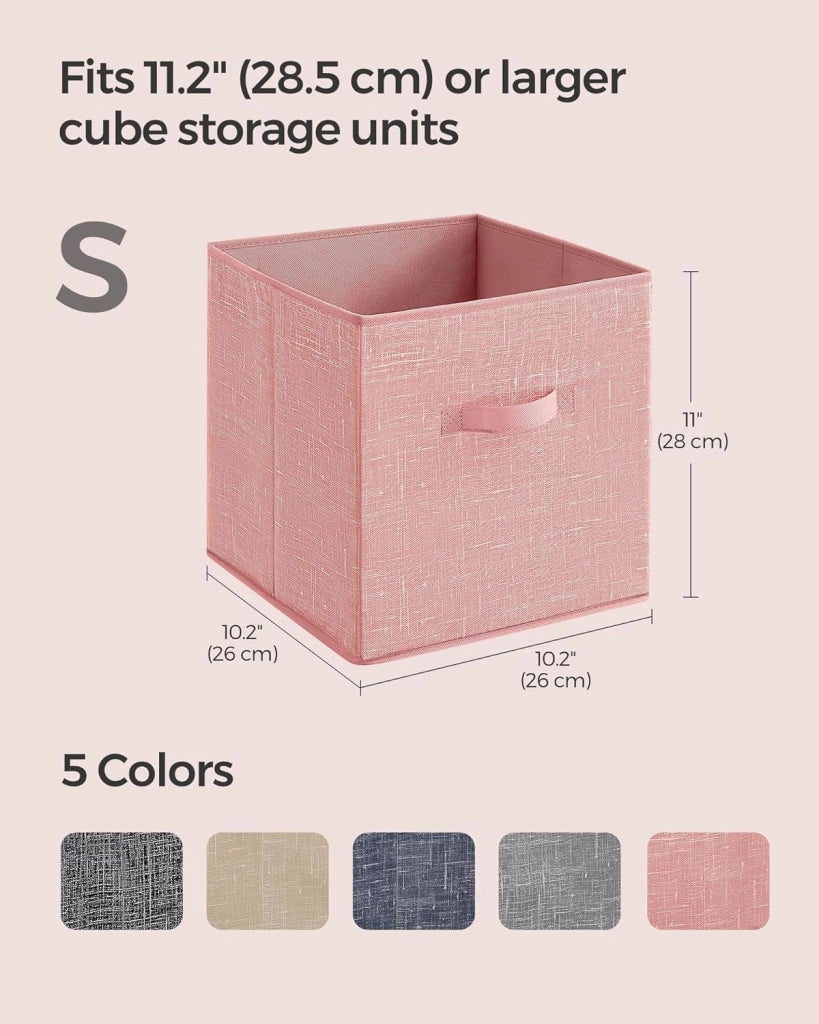 Set di 8 cubi portaoggetti in tessuto non tessuto con doppi manici da 27,9 cm, organizer per armadio, per mensole, pieghevoli, per vestiti, rosa gelatina UROB826R01