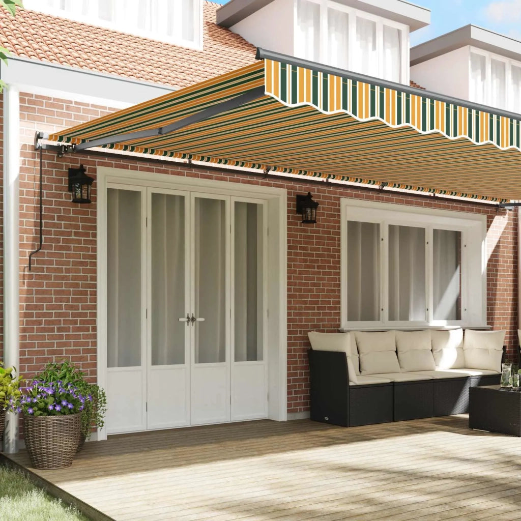 Tenda Retrattile Verde e giallo 600 × 300 cm 3331689
