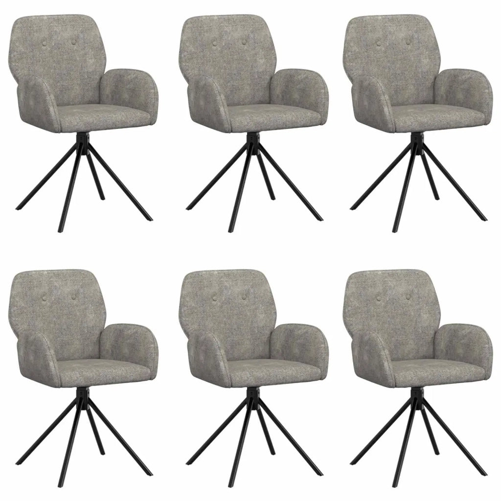 Sedie da pranzo girevoli 6 pcs Pelle Scamosciata Sintetica 3428354
