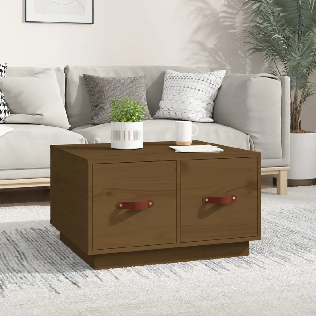 Tavolino da Salotto ambra 60x53x35 cm Legno Massello di Pino 820969