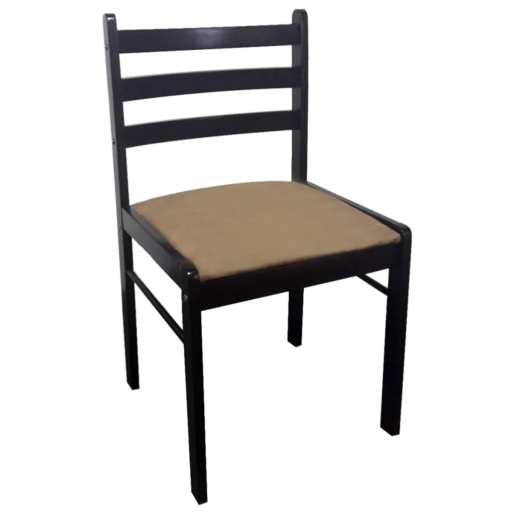 Sedie da Pranzo 2 pz Marroni in Massello di Hevea e Velluto cod mxl 15111