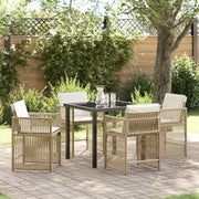 Set da Pranzo per Giardino 5 pcs Beige polyrattan 3380785