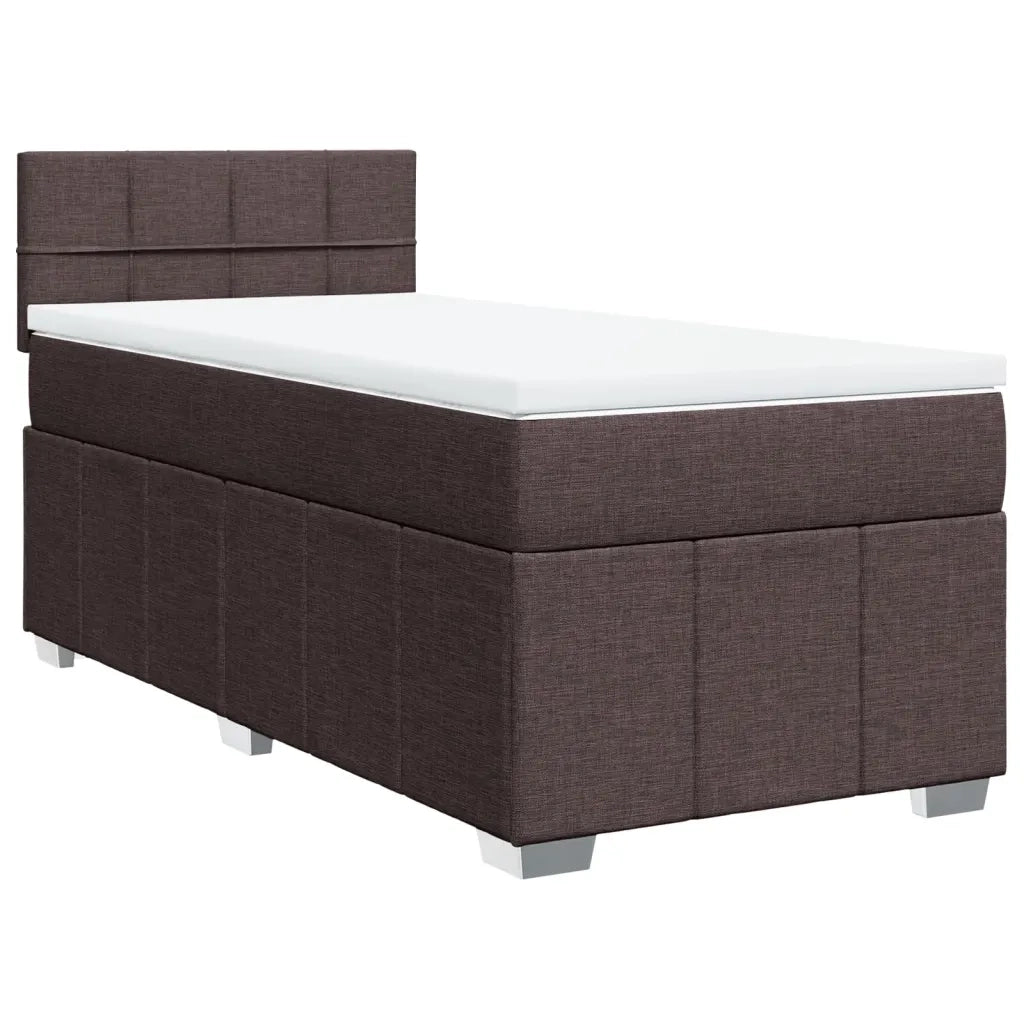 Giroletto a Molle con Materasso Marrone Scuro 100x200cm Tessuto 3289282