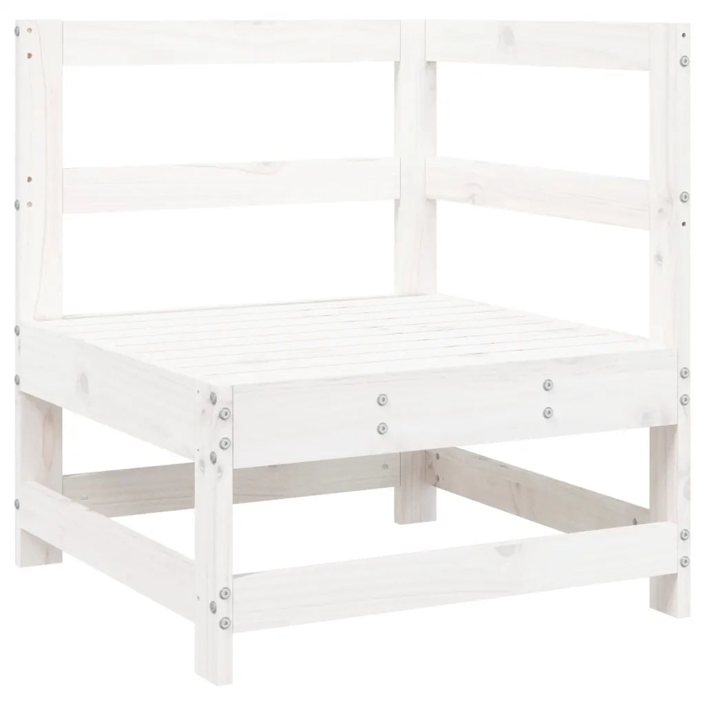Set Divani da Giardino 11 pz Bianco in Legno Massello di Pino