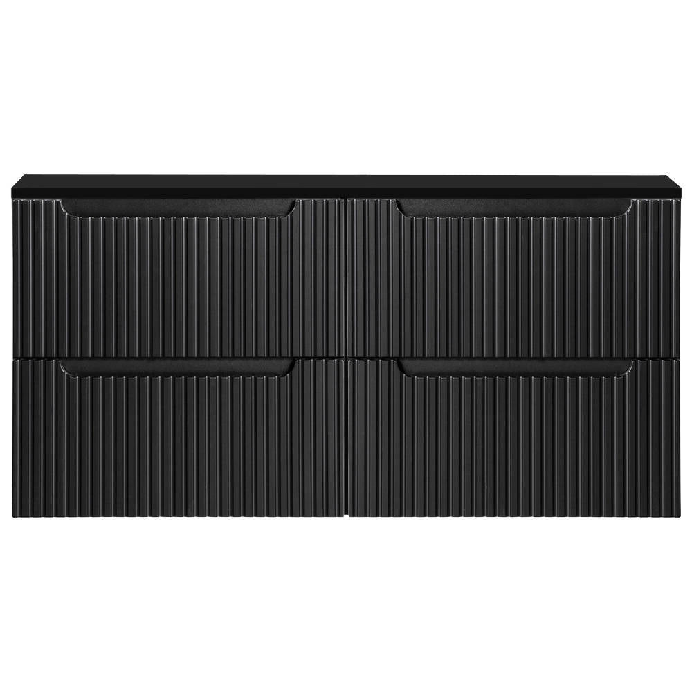 Mobile Sottolavabo Doppio da Parete NEWPORT con 4 Cassetti 120 x 60 x 40 cm - Nero [en.casa]