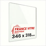 346 x 318 x 4 mm - Vetro per stufa a legna - vetro camino di ricambio - vetro per caminetto resistente al fuoco - France Vitre