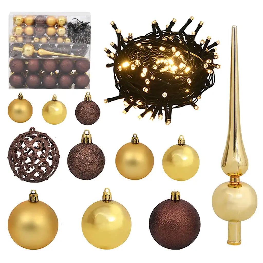 Albero di Natale Artificiale con 300 LED Palline e Neve 240 cm 3210127