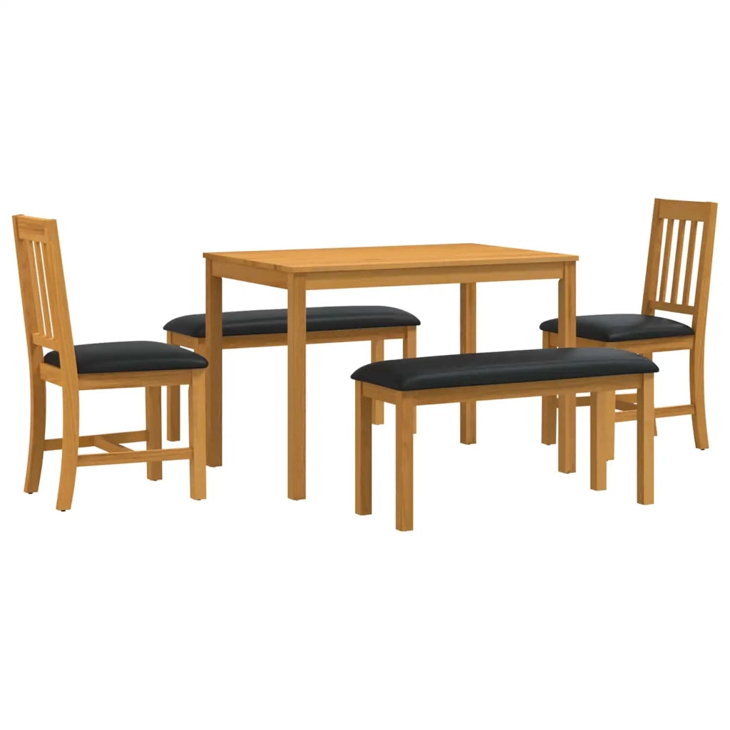 Set da pranzo 5 pz Nero Legno di Quercia Massello 3430277